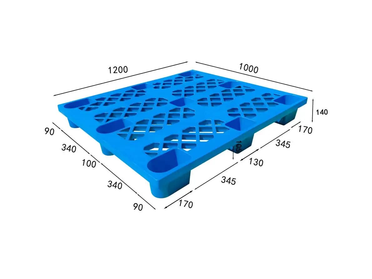 Open deck pallet grid type plastic pallet
