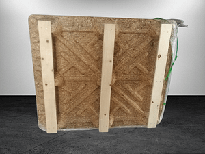 nine feet presswood pallet with 3 runners nailed on the feet