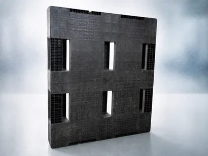 molded plastic pallet made from recycled plastic