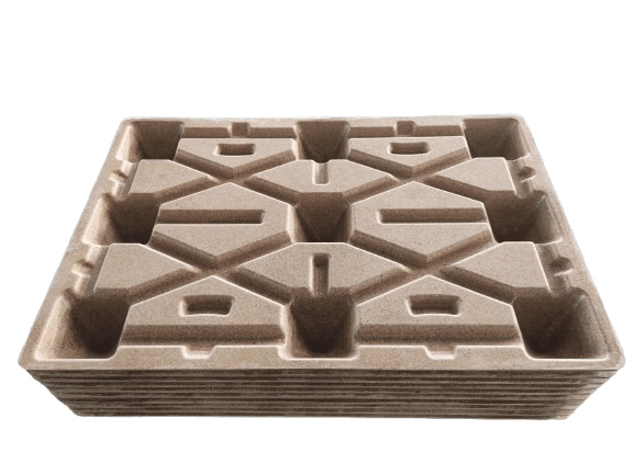 Nestable presswood pallet, size 1200x800mm, made from waste wood