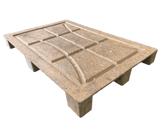 Flat surface presswood pallet, made from farm waste, size 1200x800mm, weight 18kg
