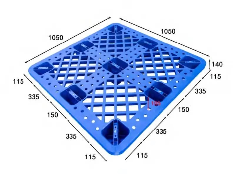 Open deck pallet grid type light weight plastic pallet