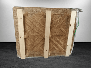 nine feet presswood pallet with 3 runners nailed on the feet