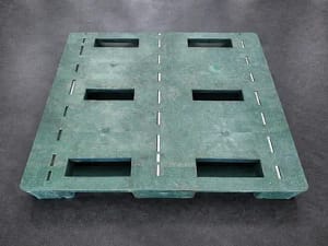 molded plastic pallet made from recycled plastic