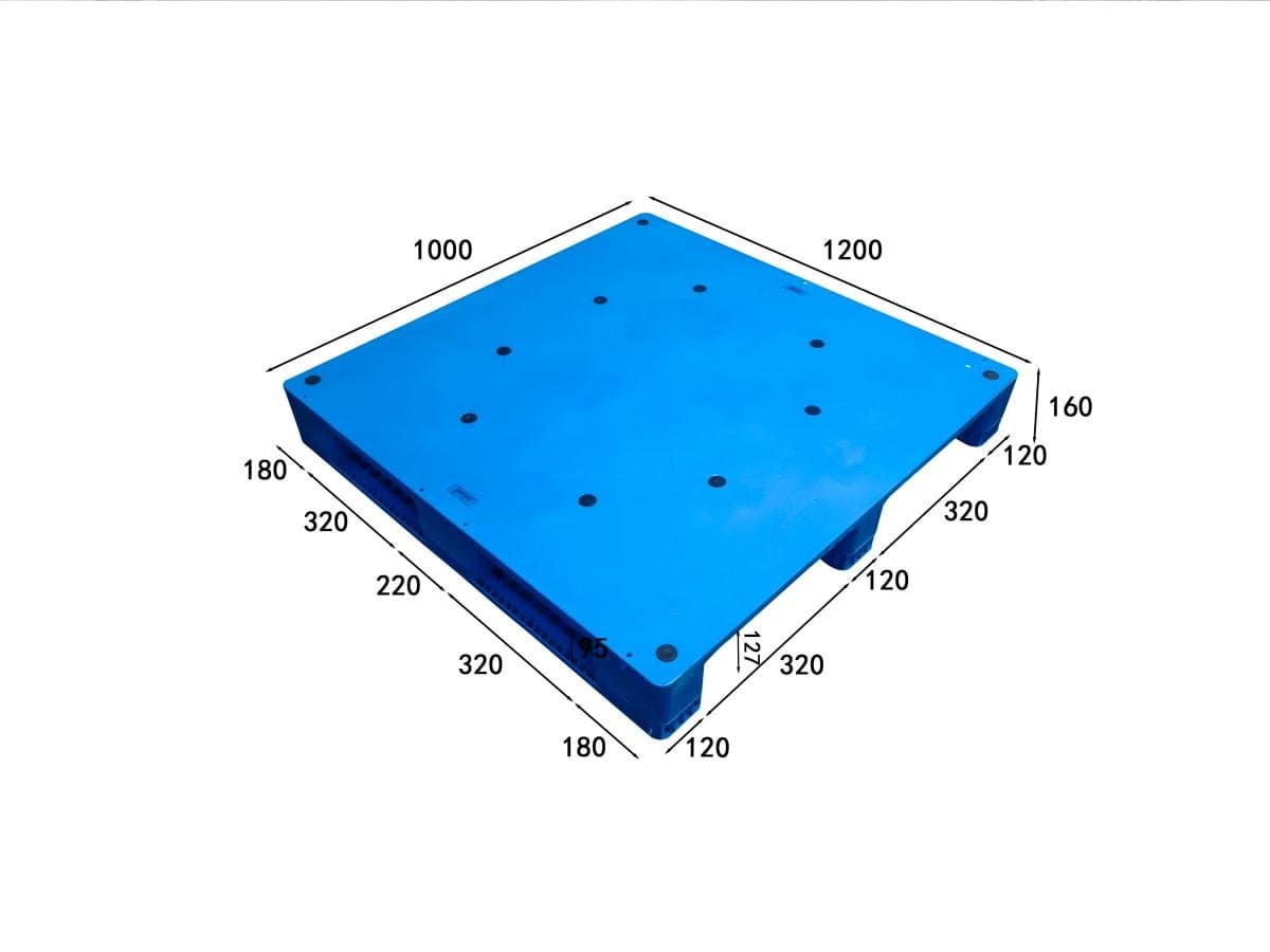 Rackable pallet with three runners