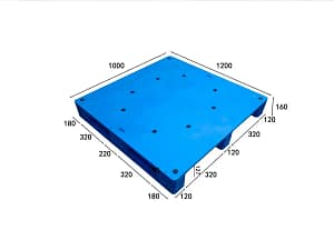 Rackable pallet with three runners